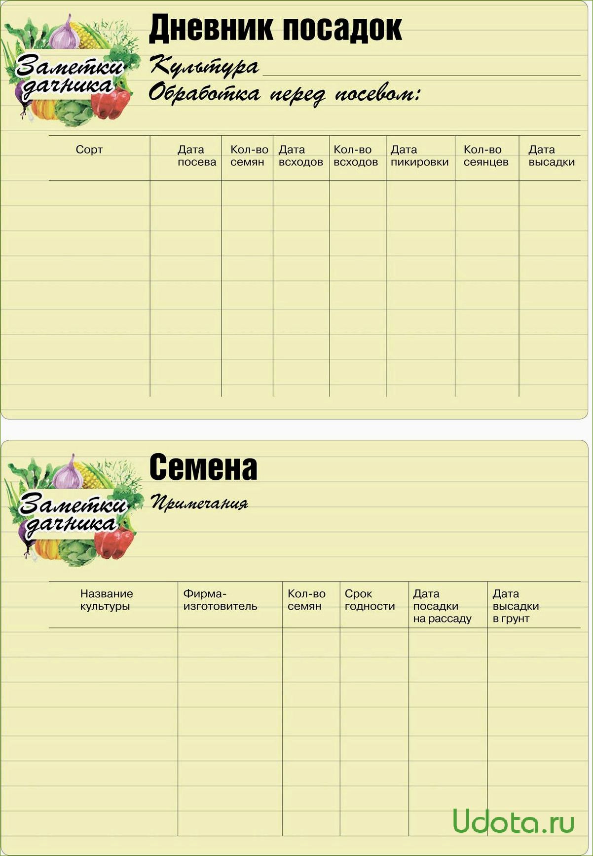 Как правильно вести записи о посевах
